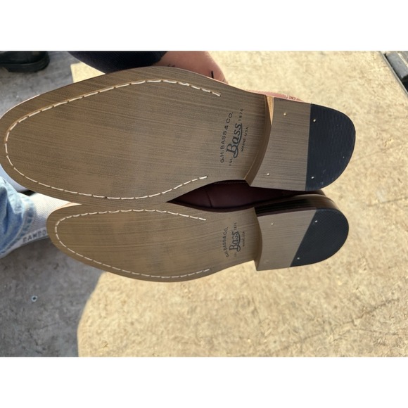 G.H. Bass Welling 9.5M Brown Two Tone Leather Wingtip Oxford - Picture 5 of 6